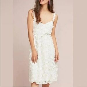 Anthropologie Elliatt White Floral Appliqué Dress Size Small Bridal Bachelorette